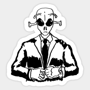 Alien in a suit Sticker